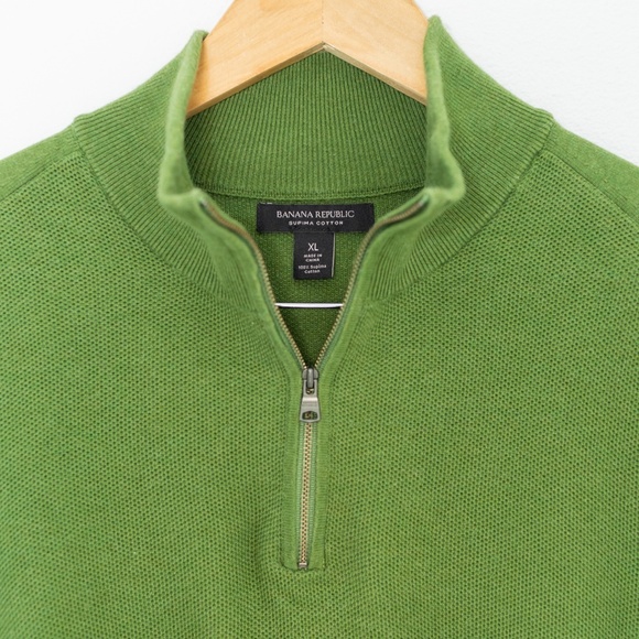 Banana Republic Supima Cotton Half-Zip Sweater Size XL - Picture 3 of 8
